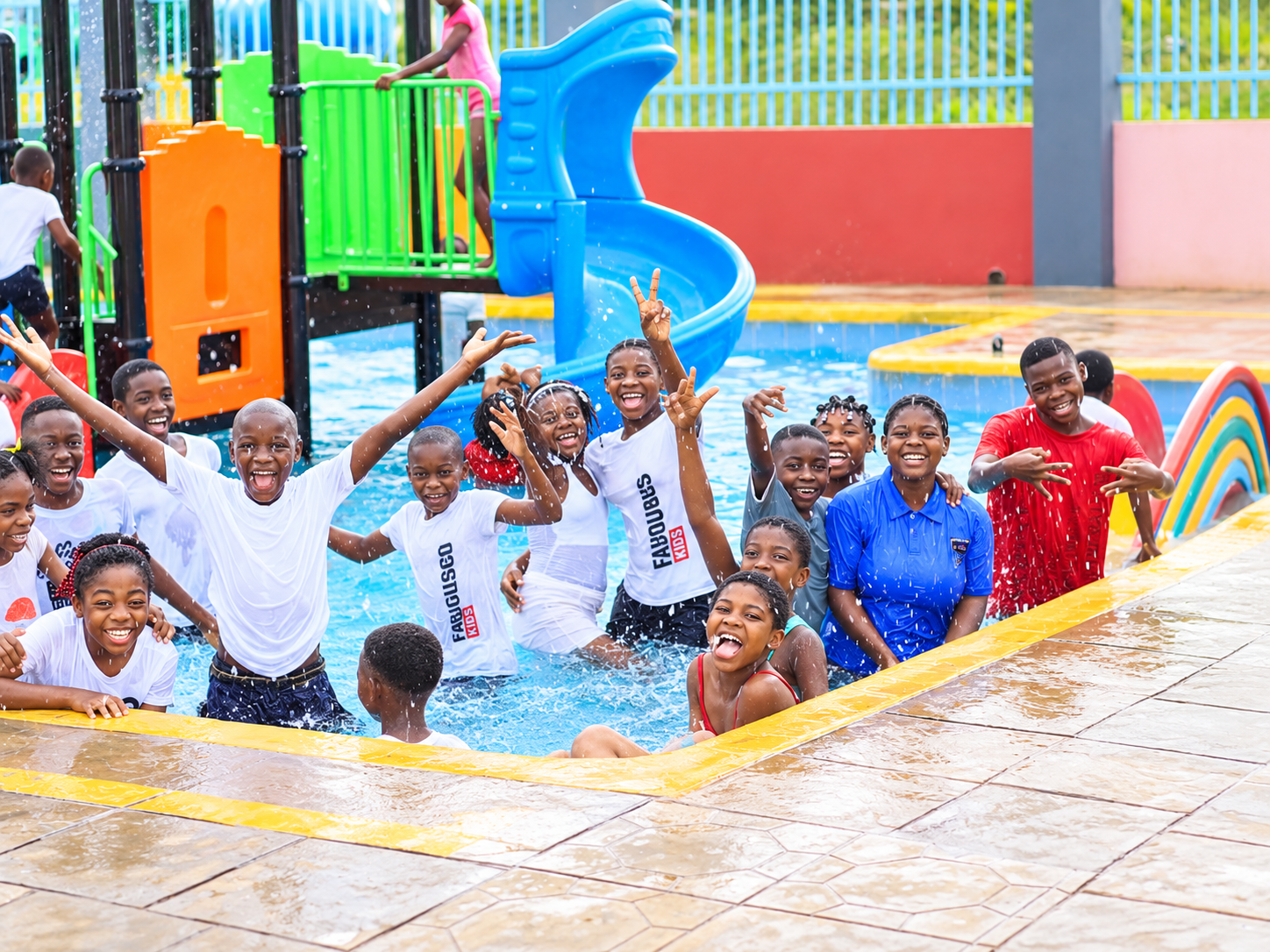 Learners enjoying a school swimming outing